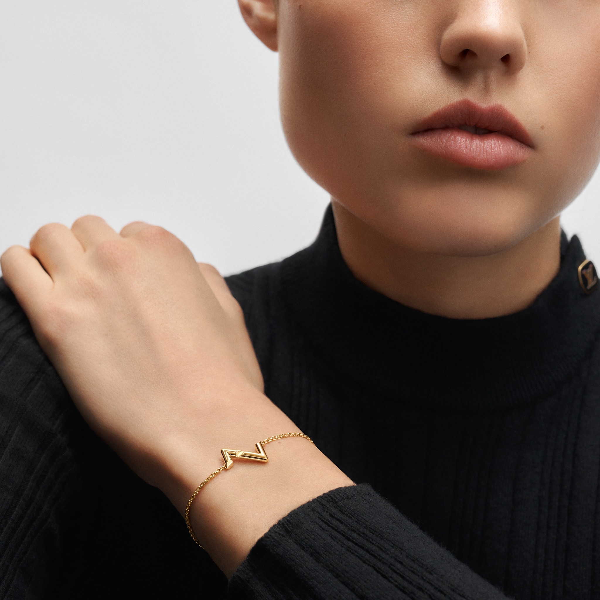 Louis Vuitton Volt Upside Down Chain Bracelet, Yellow Gold