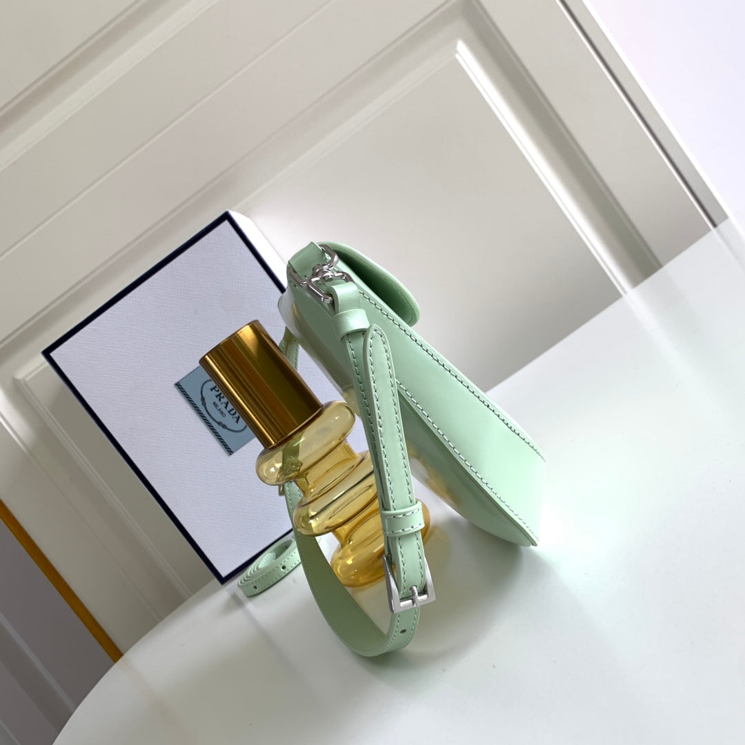 Prada Cleo brushed Leather Shoulder Bag With Flap