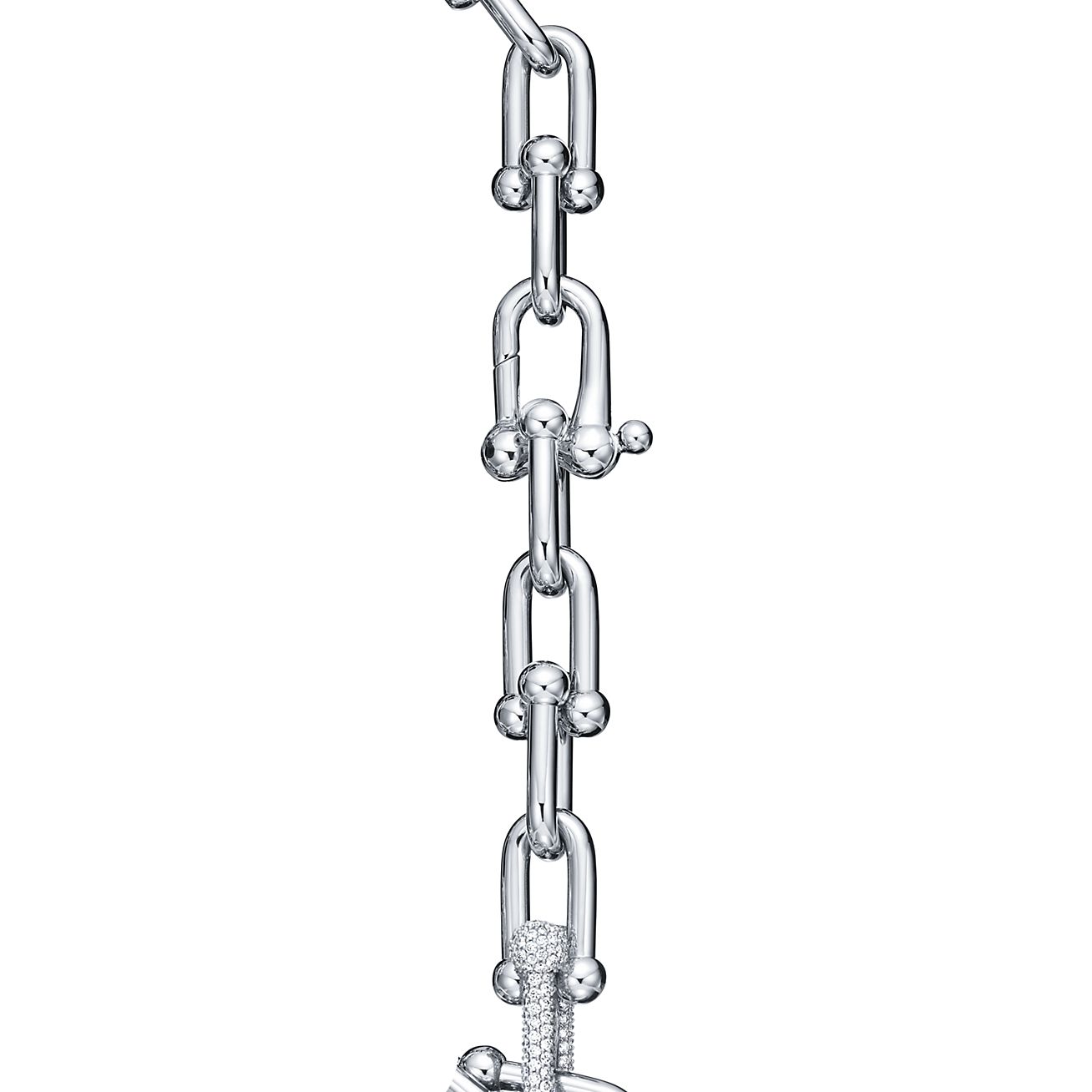 Tiffany & Co. HardWear Large Link Bracelet in White Gold with Diamonds