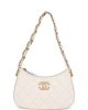 Chanel 19 Hobo Bag White Aged Calfskin Brushed Gold Hardware