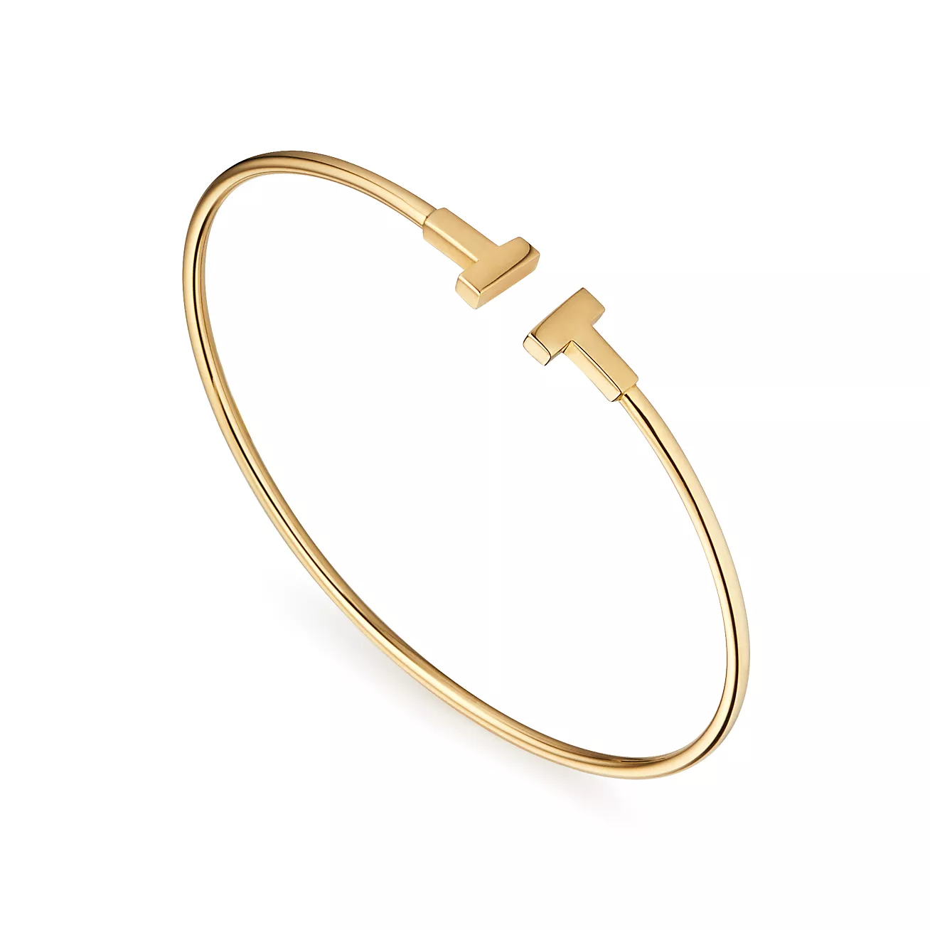 Tiffany & Co. T Narrow Wire Bracelet in Stainless steel and gold plating Gold