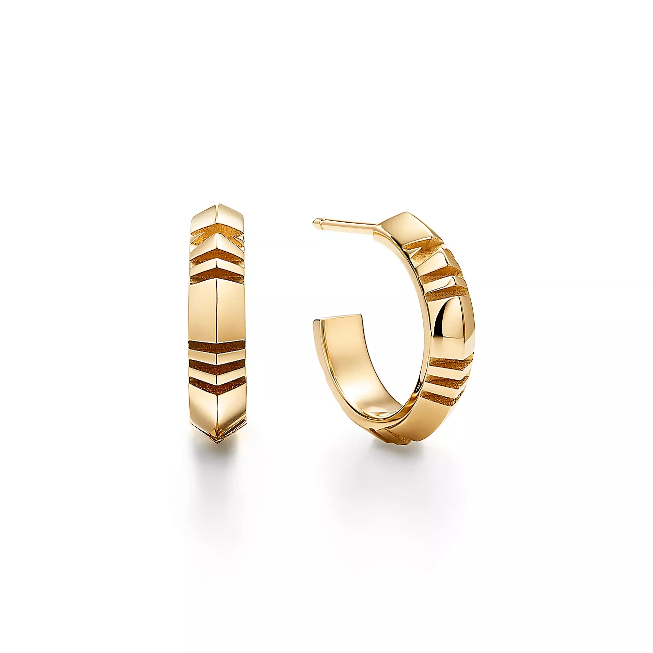 Tiffany & Co. Atlas X Hoop Earrings in Yellow Gold, Small