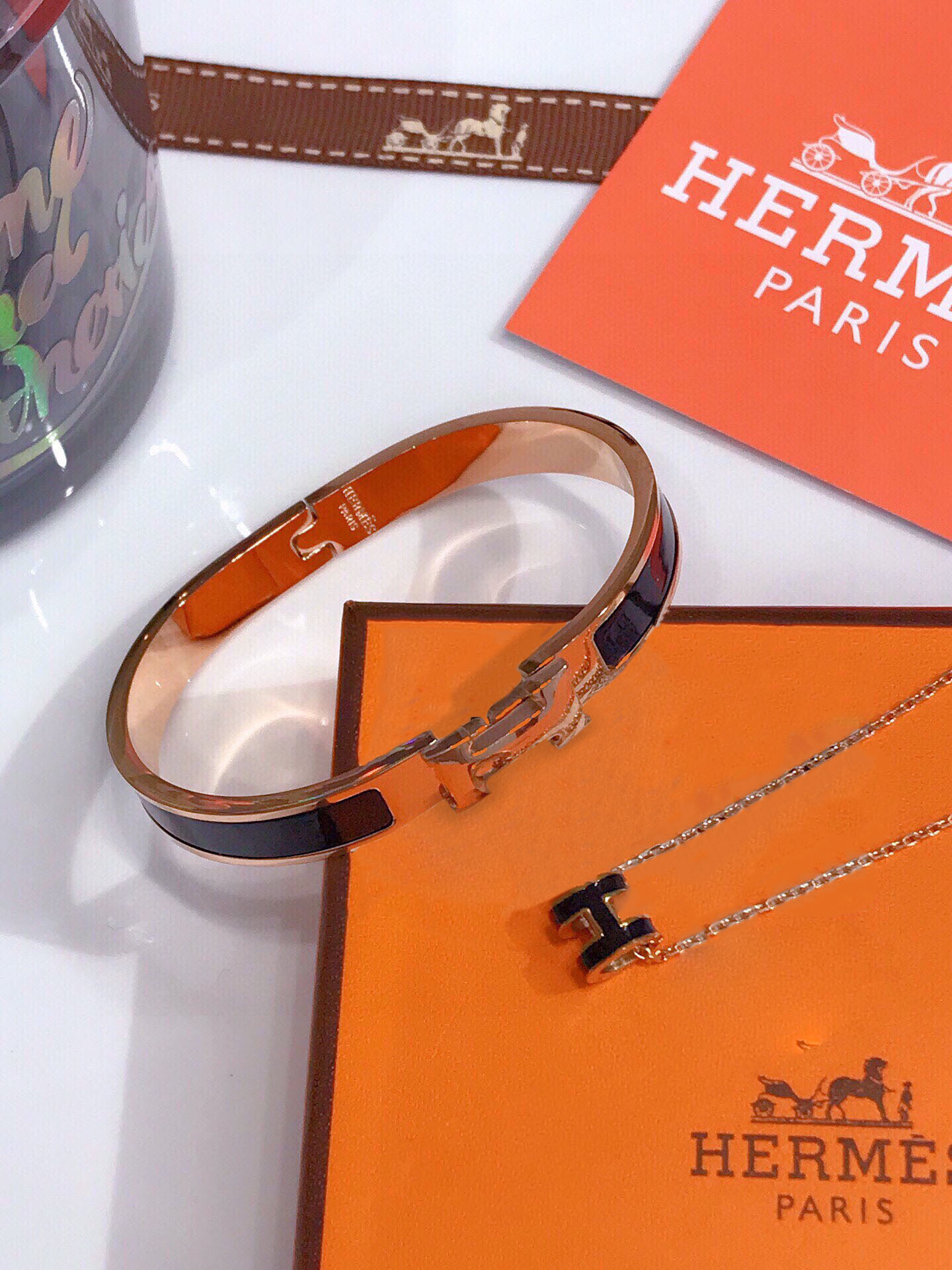 Hermes Clic HH bracelet + Mini Pop H pendant