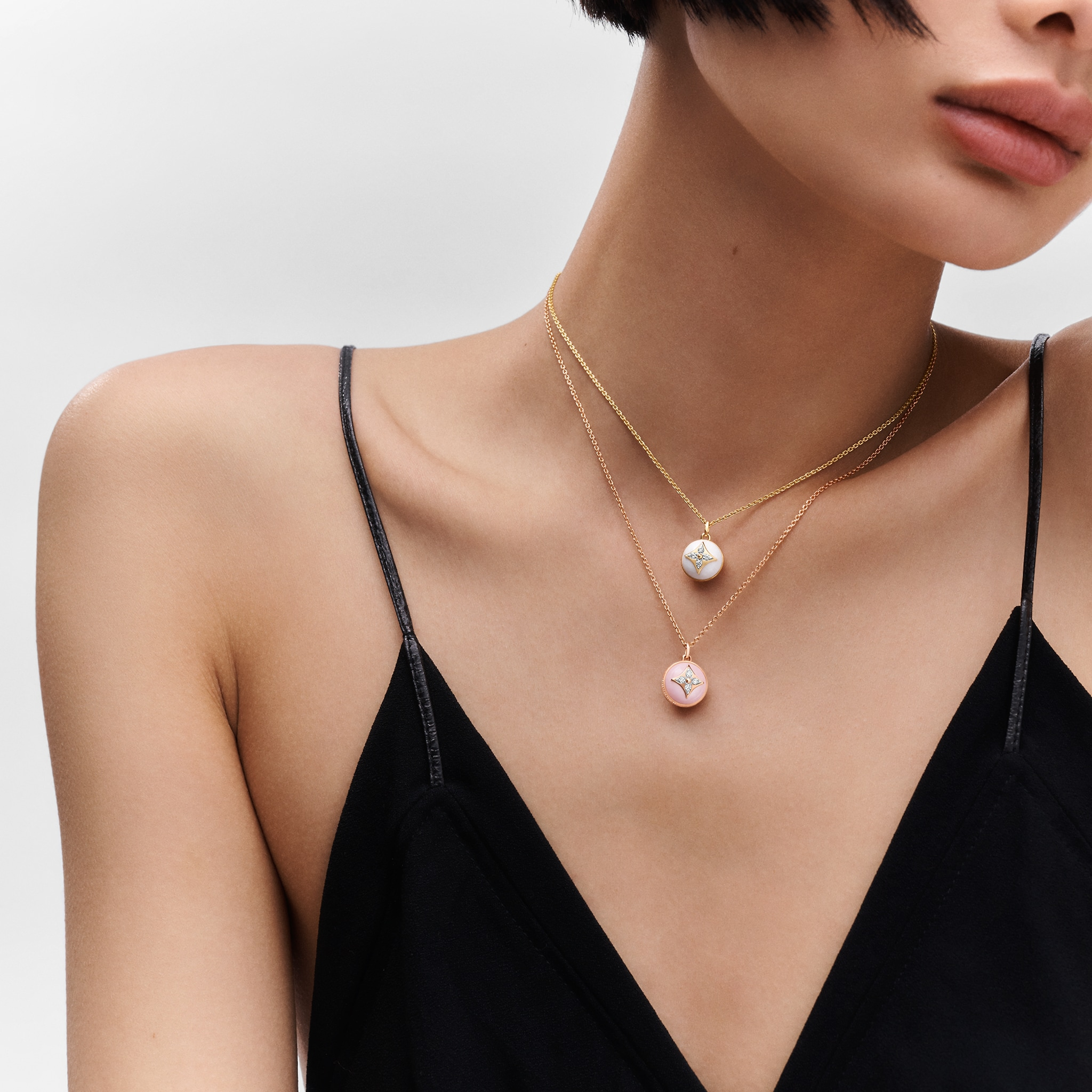 Louis Vuitton B Blossom Pendant, Pink Gold, White Gold, Pink Opal And Diamonds