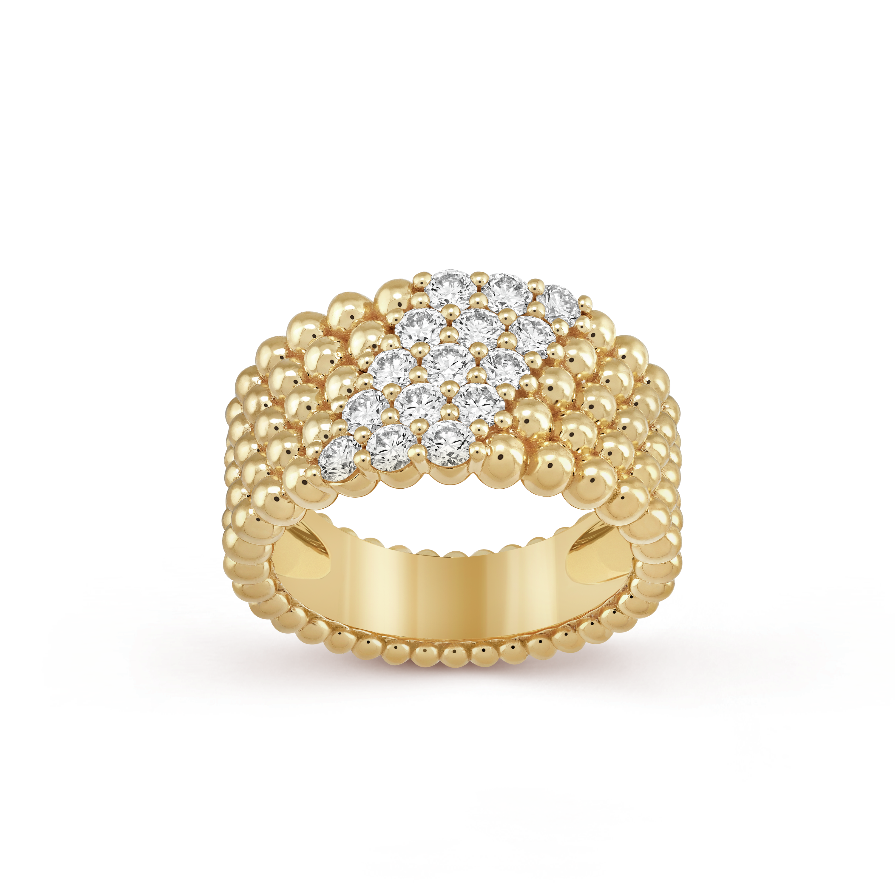 Van Cleef & Arpels Perlée diamonds ring, 5 rows
