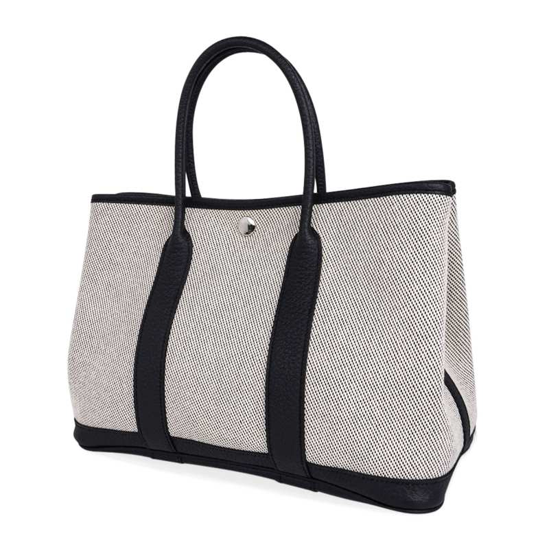 Bag Garden Party 30 Criss Cross Toile / Black Vache Country Leather