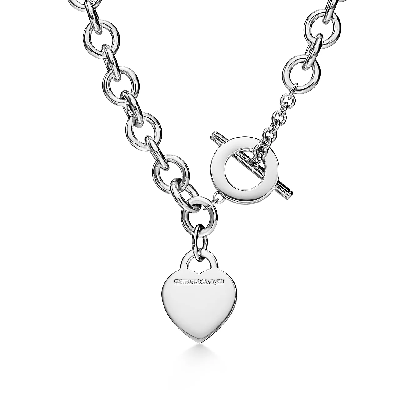 Tiffany & Co. Return to  Heart Tag Necklace in Silver with a Diamond, Medium