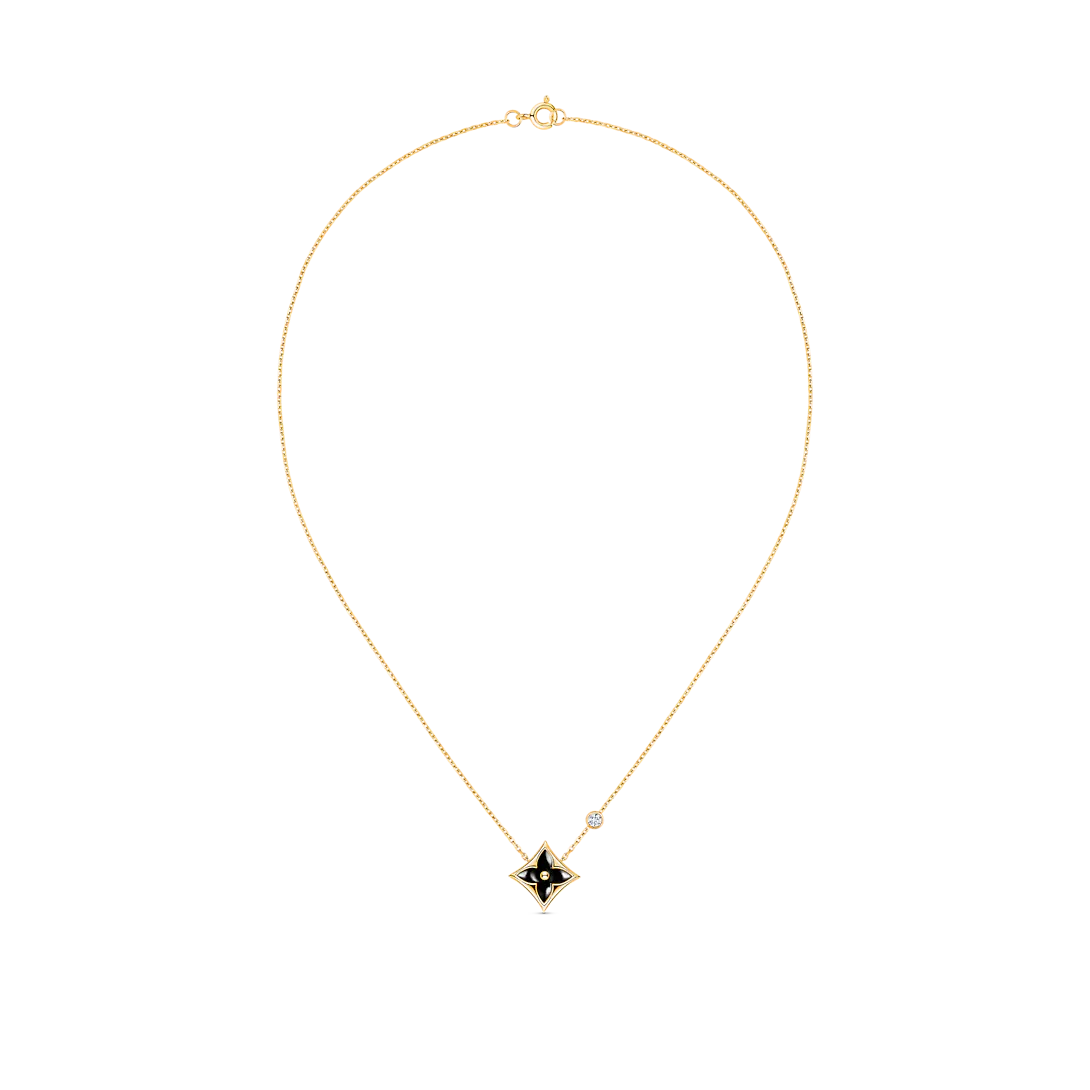 Louis Vuitton Color Blossom Bb Star Pendant, Yellow Gold, Onyx And Diamond