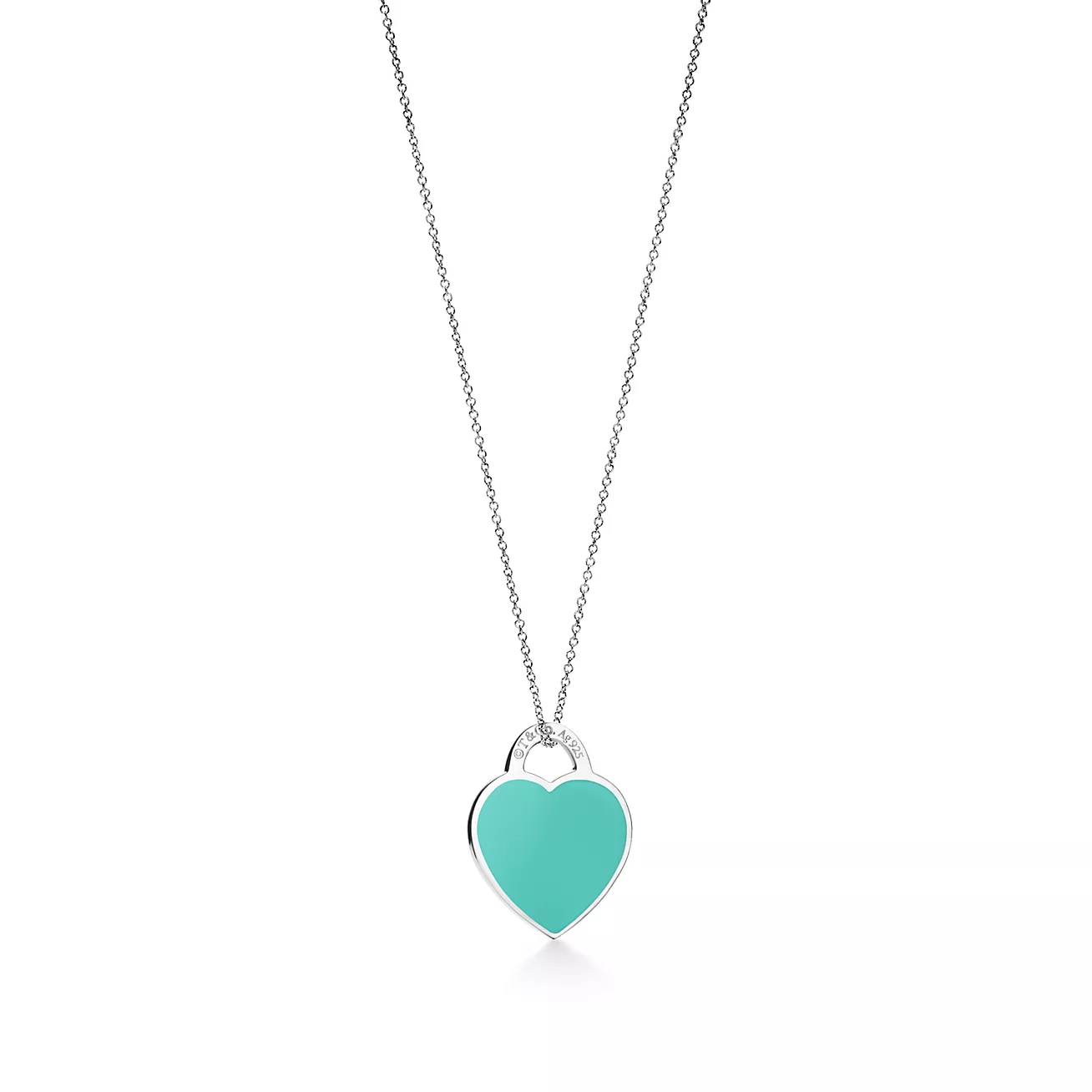Tiffany & Co. Return to   Blue Small Heart Tag Pendant in Sterling Silver