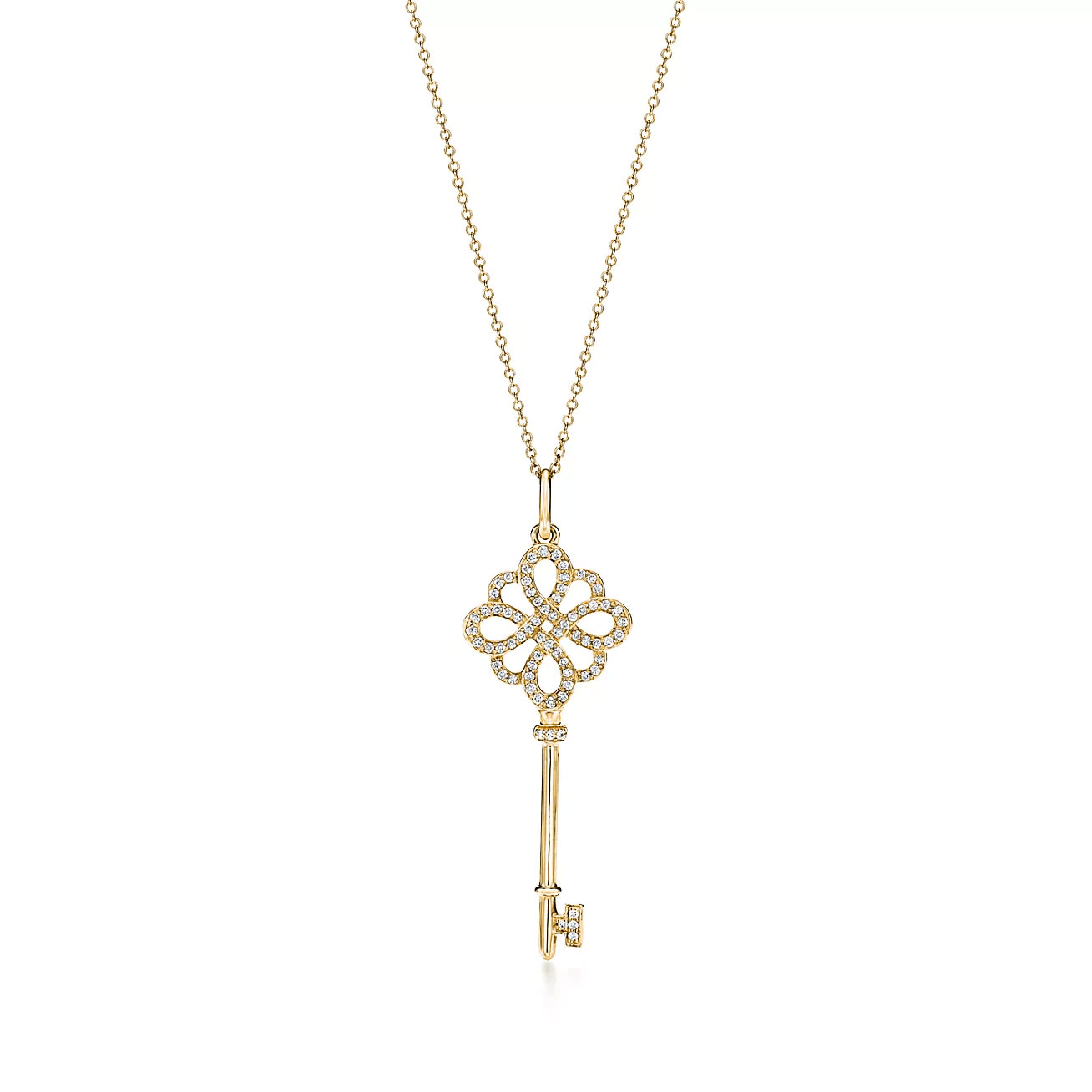 Tiffany & Co. Keys knot key in Stainless steel and gold plating yellow gold with diamonds