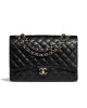 Chanel Classic Maxi Handbag Grained Calfskin & Gold Metal A01115