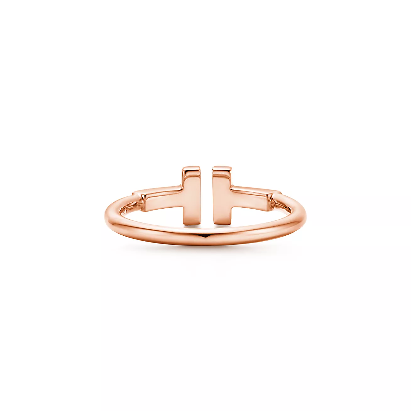 Tiffany & Co. T Wire Ring in Stainless steel and gold plating Rose Gold
