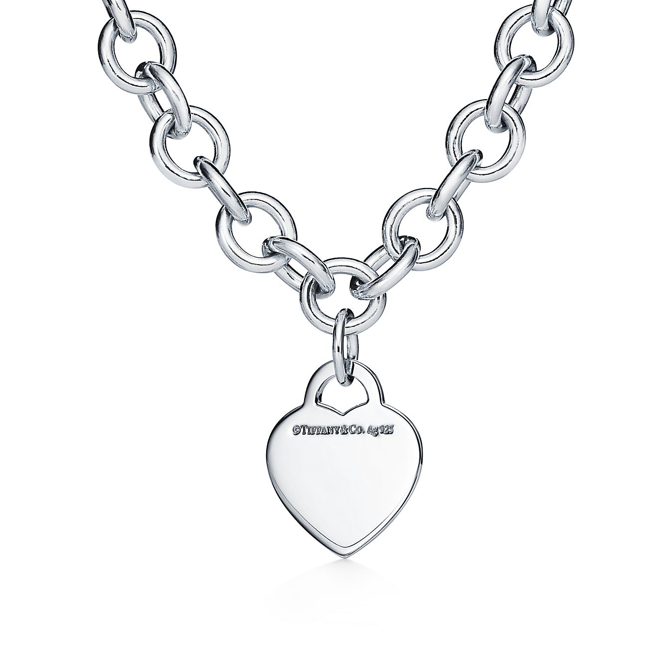 Tiffany & Co. Return to  Heart Tag Chain Link Necklace in Silve