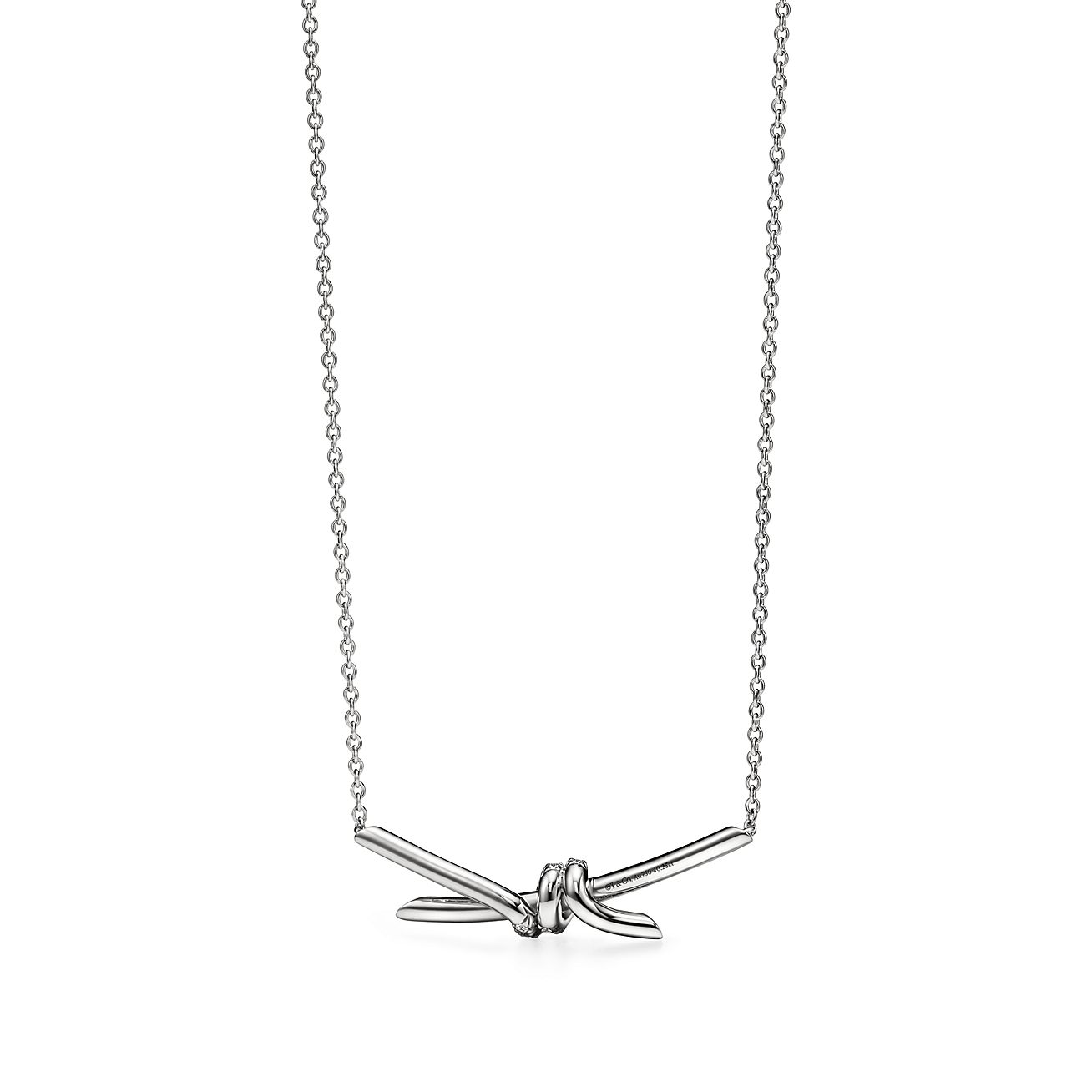 Tiffany & Co. Knot Pendant in White Gold with Diamonds