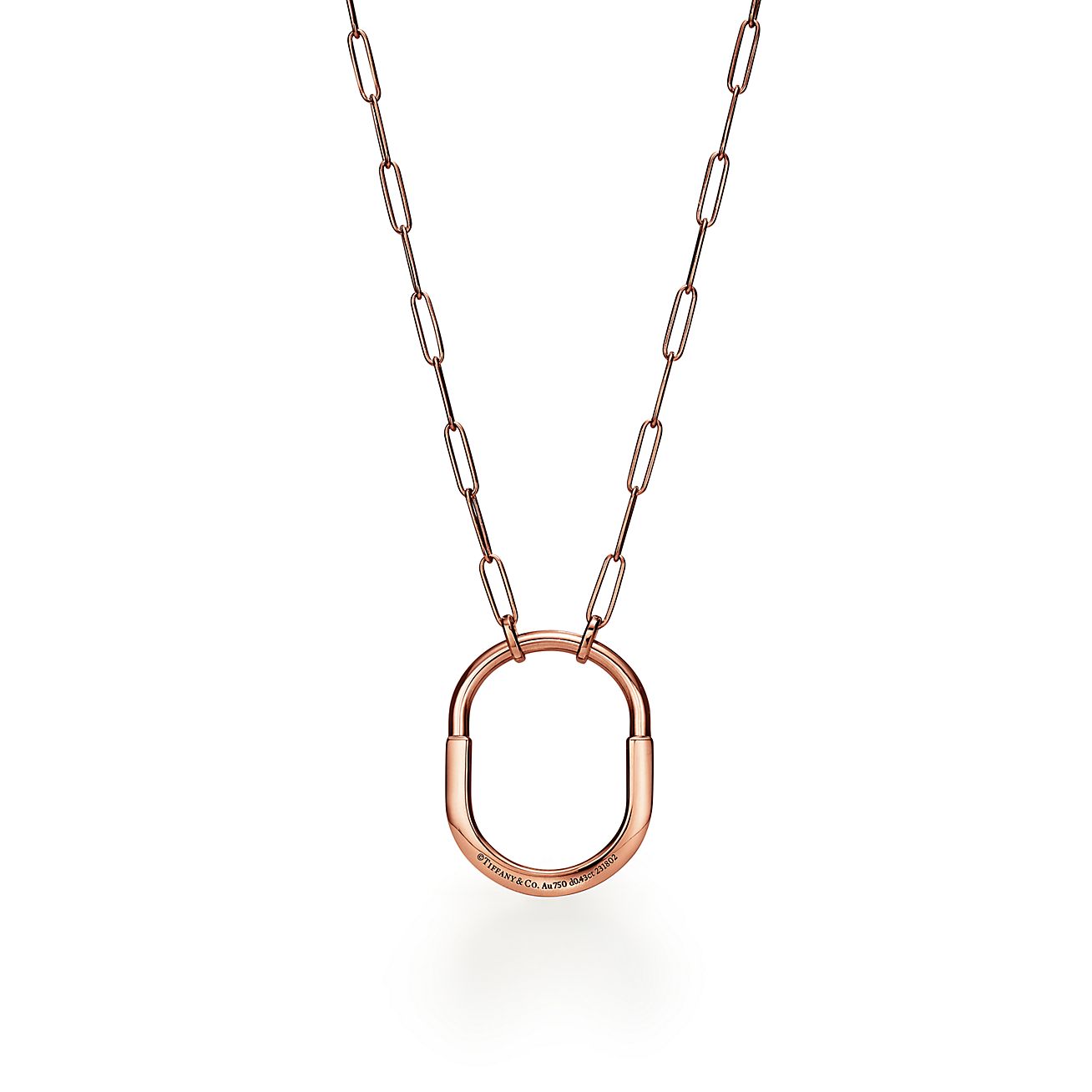 Tiffany & Co. Lock Pendant in Rose Gold with Diamonds, Large