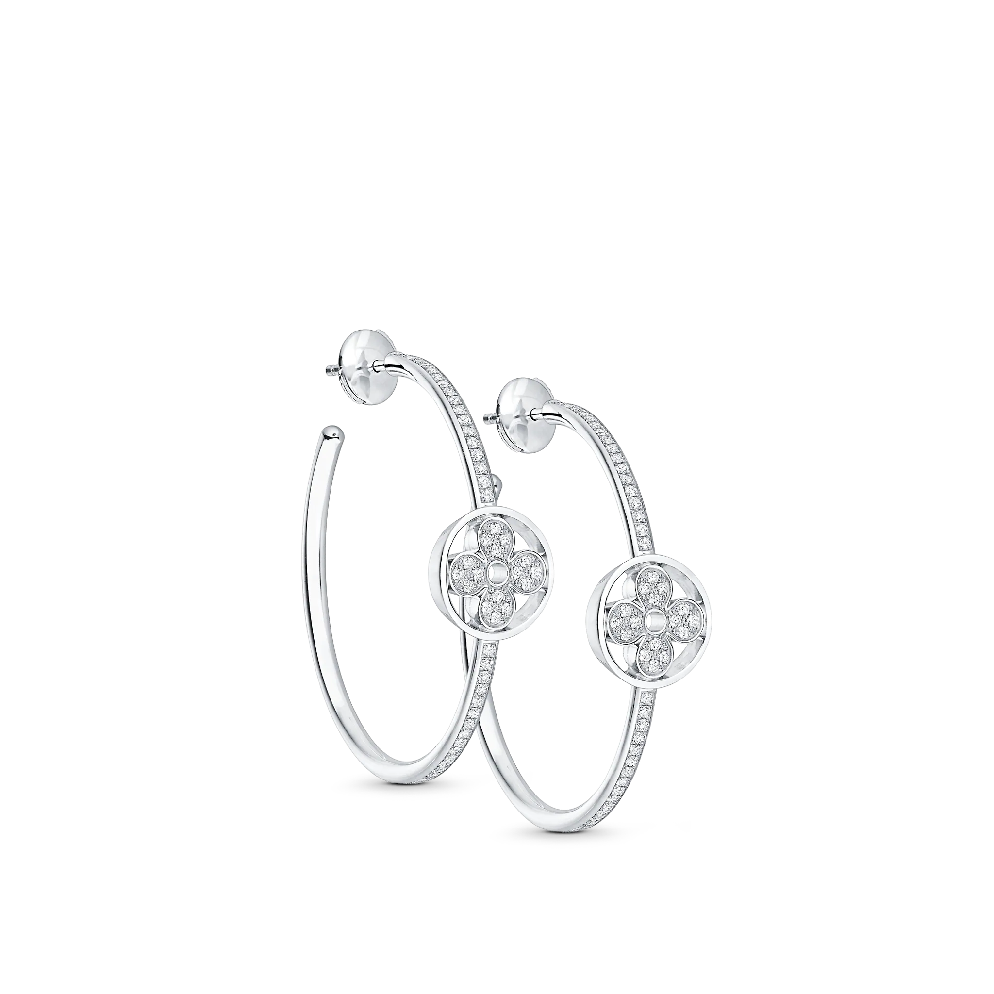 Louis Vuitton Idylle Blossom Hoops, White Gold And Diamonds