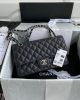 Chanel Classic Handbag Grained Calfskin & Silver Metal A01112