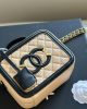 CHANEL Grained Calfskin CC Filigree Vanity Clutch With Chain