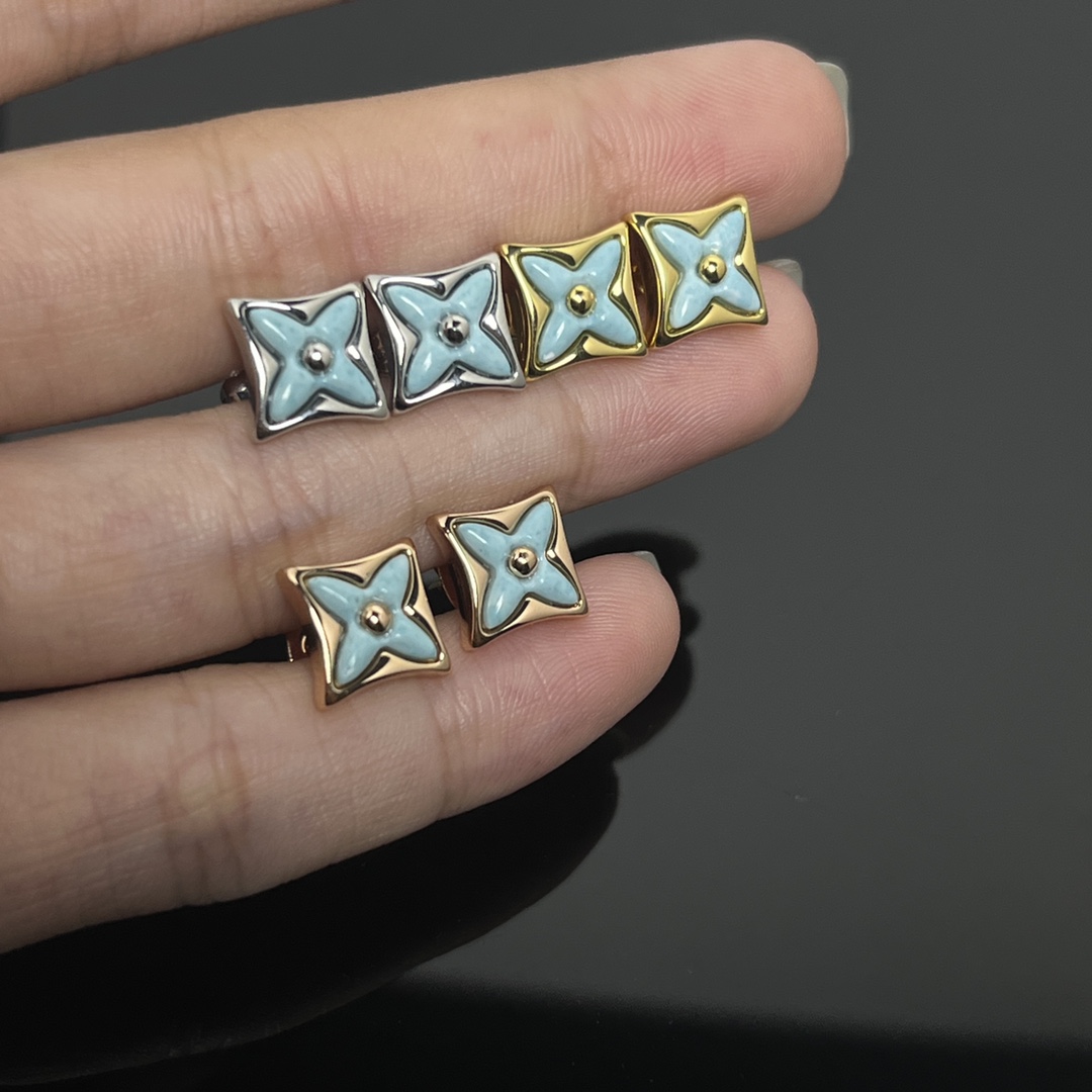 Louis Vuitton Colour Blossom BB Sun Ear Stud, Pink Gold And Malachite