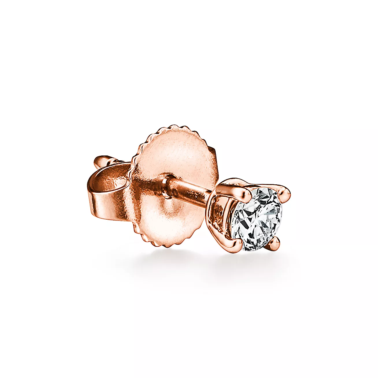 Tiffany & Co. Solitaire Diamond Stud Earrings in Rose Gold