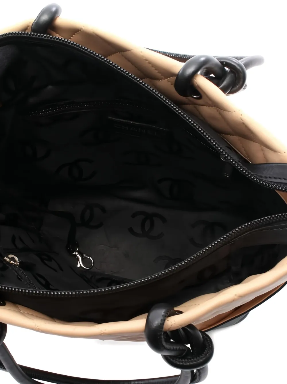 Chanel Brown Quilted Lambskin Leather Medium Cambon Tote