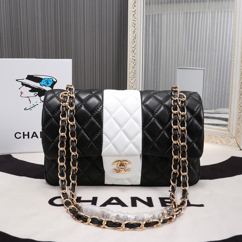 Chanel Classic Handbag Lambskin & Gold Metal A01112