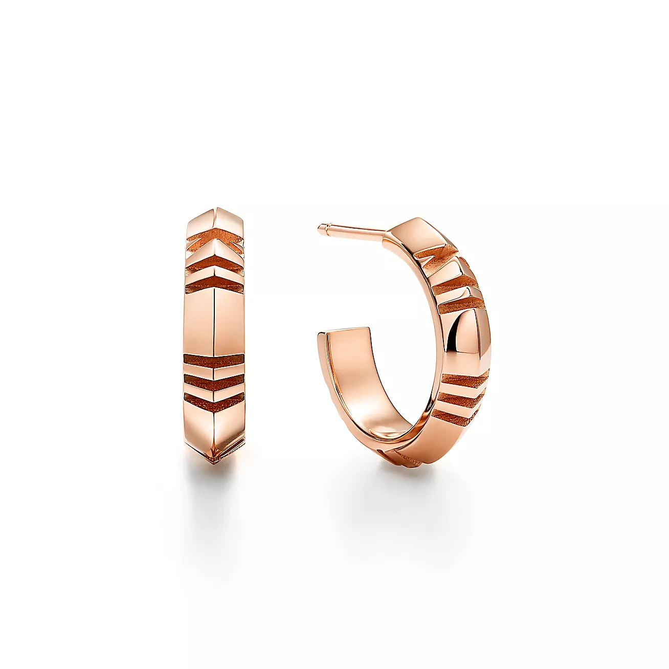 Tiffany & Co. Atlas X Hoop Earrings in Rose Gold, Small