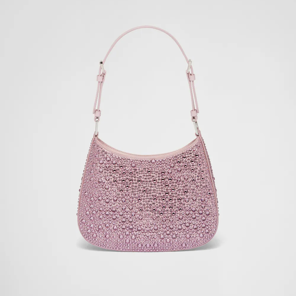 Cleo satin bag with crystals