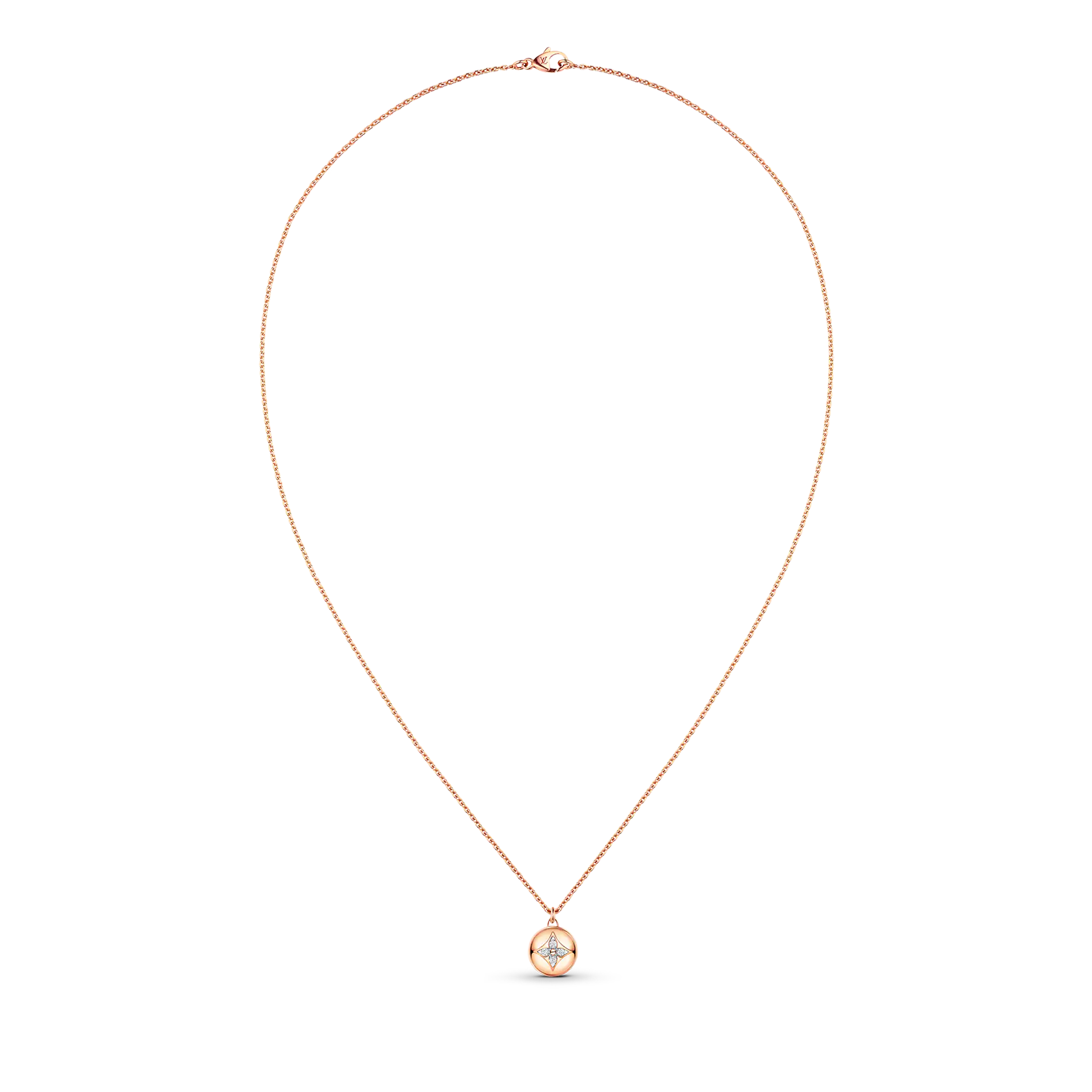 Louis Vuitton B Blossom Pendant, Pink Gold, White Gold And Diamonds