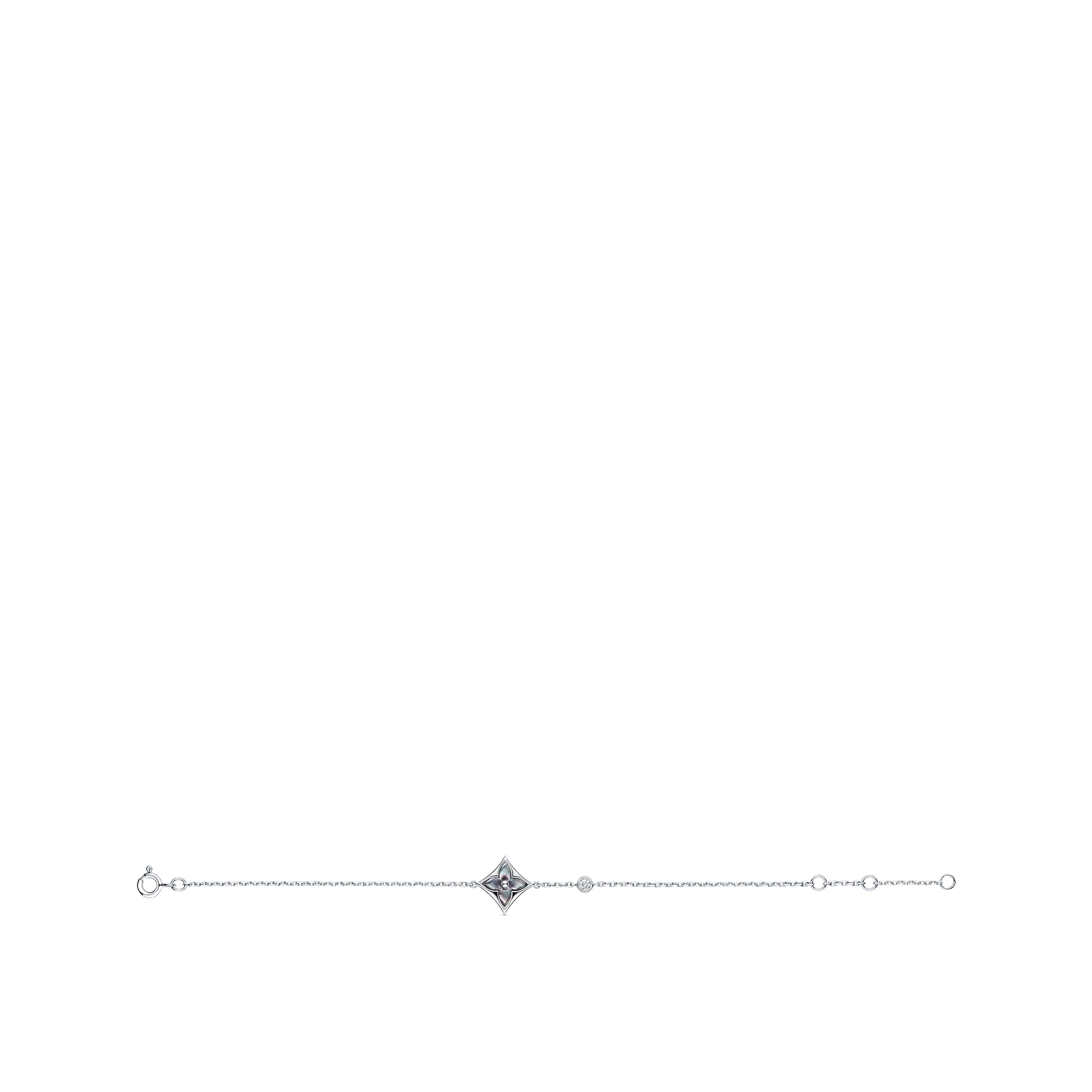 Louis Vuitton Color Blossom Bb Star Bracelet, White Gold, Grey Mother-Of-Pearl And Diamond