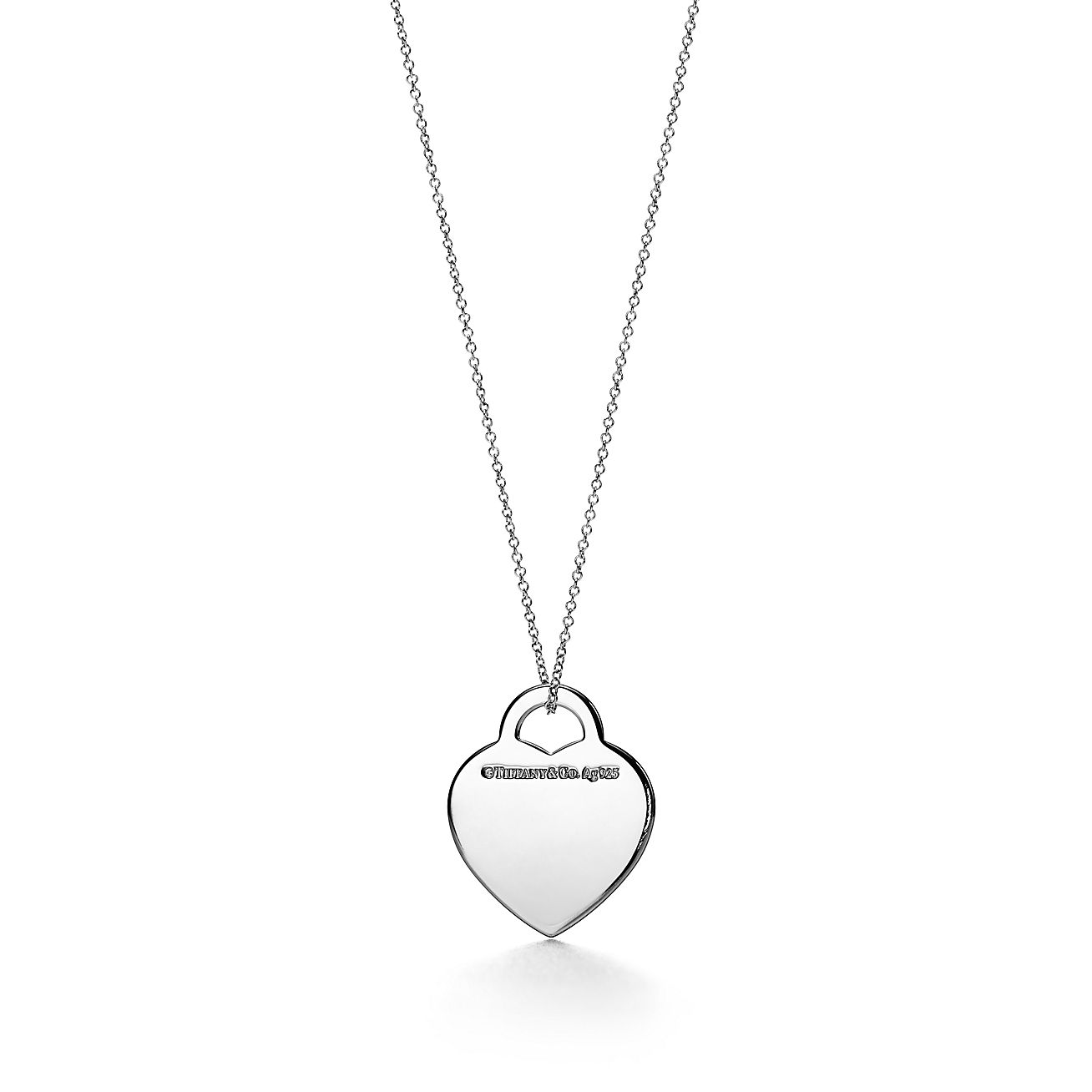 Tiffany & Co. Return to  Heart Tag Pendant in Sterling Silver with a Diamond, Medium