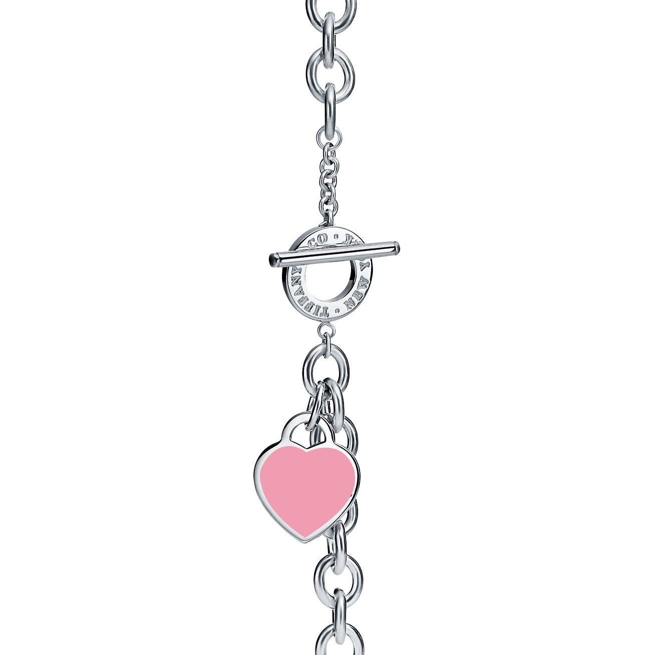 Tiffany & Co. Return to  Heart Tag Toggle Pink Necklace in Silver