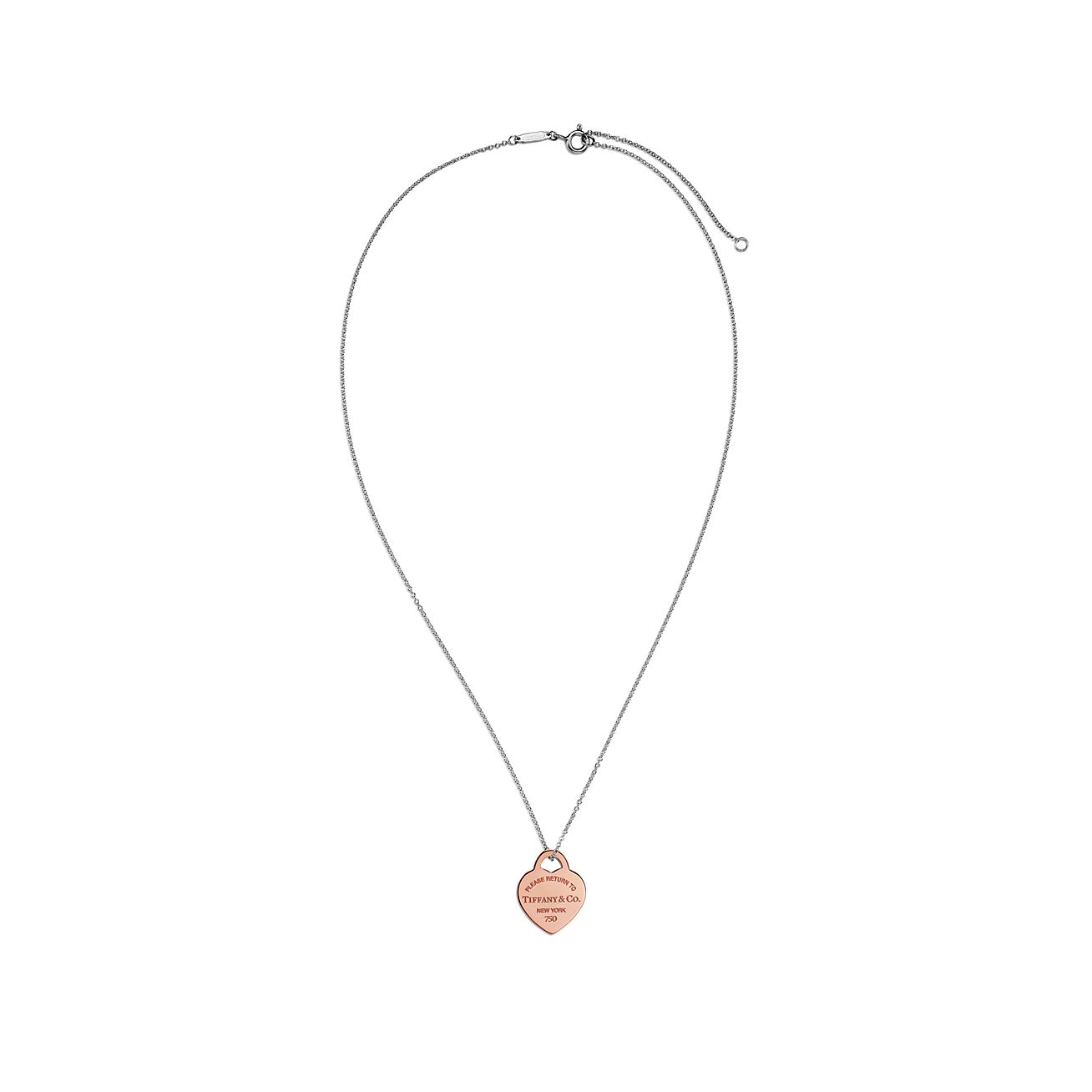 Tiffany & Co. Return to  Heart Tag Pendant in Sterling Silver and Rose Gold, Small