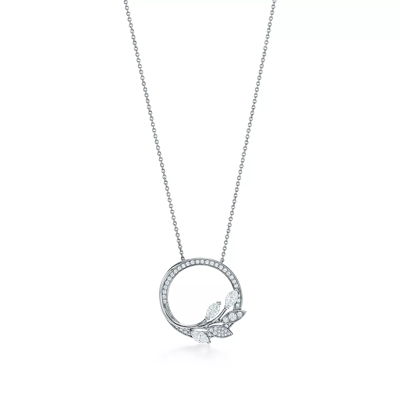 Tiffany & Co. Victoria Diamond Vine Circle Pendant in Platinum
