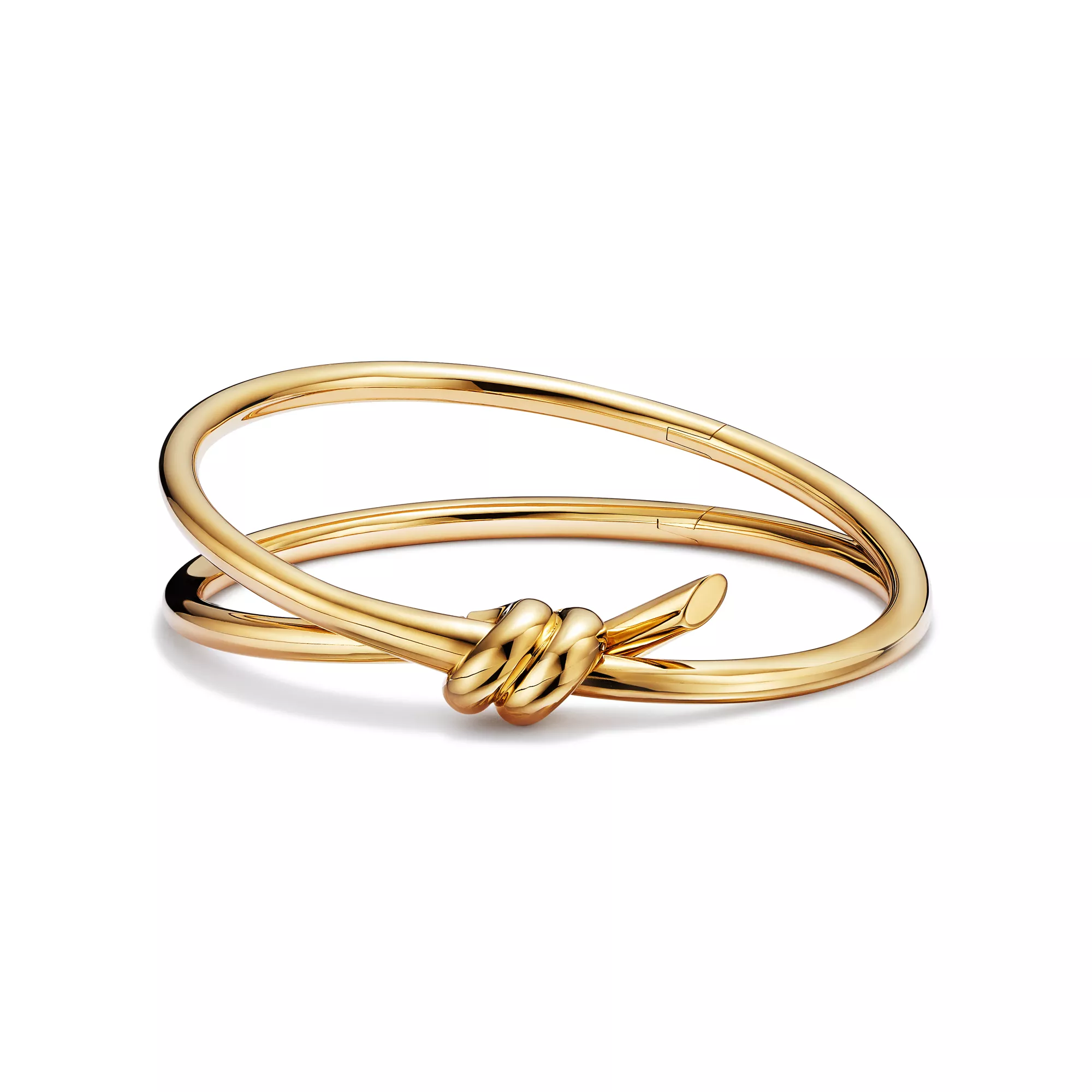 Tiffany & Co. Knot Double Row Hinged Bangle in in Yellow Gold