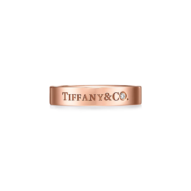 Tiffany & Co. Band Ring in Rose Gold with a Diamond