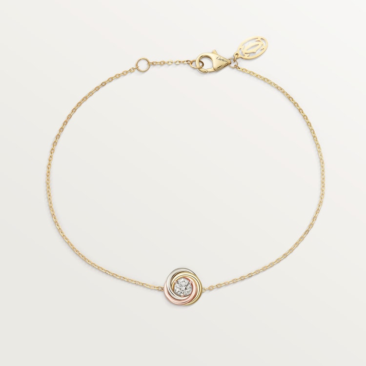 Cartier Trinity bracelet, on chain, 1 diamond