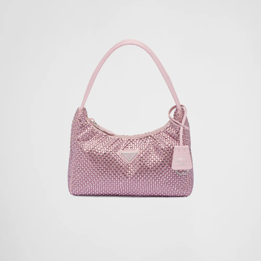 Satin mini-bag with crystals