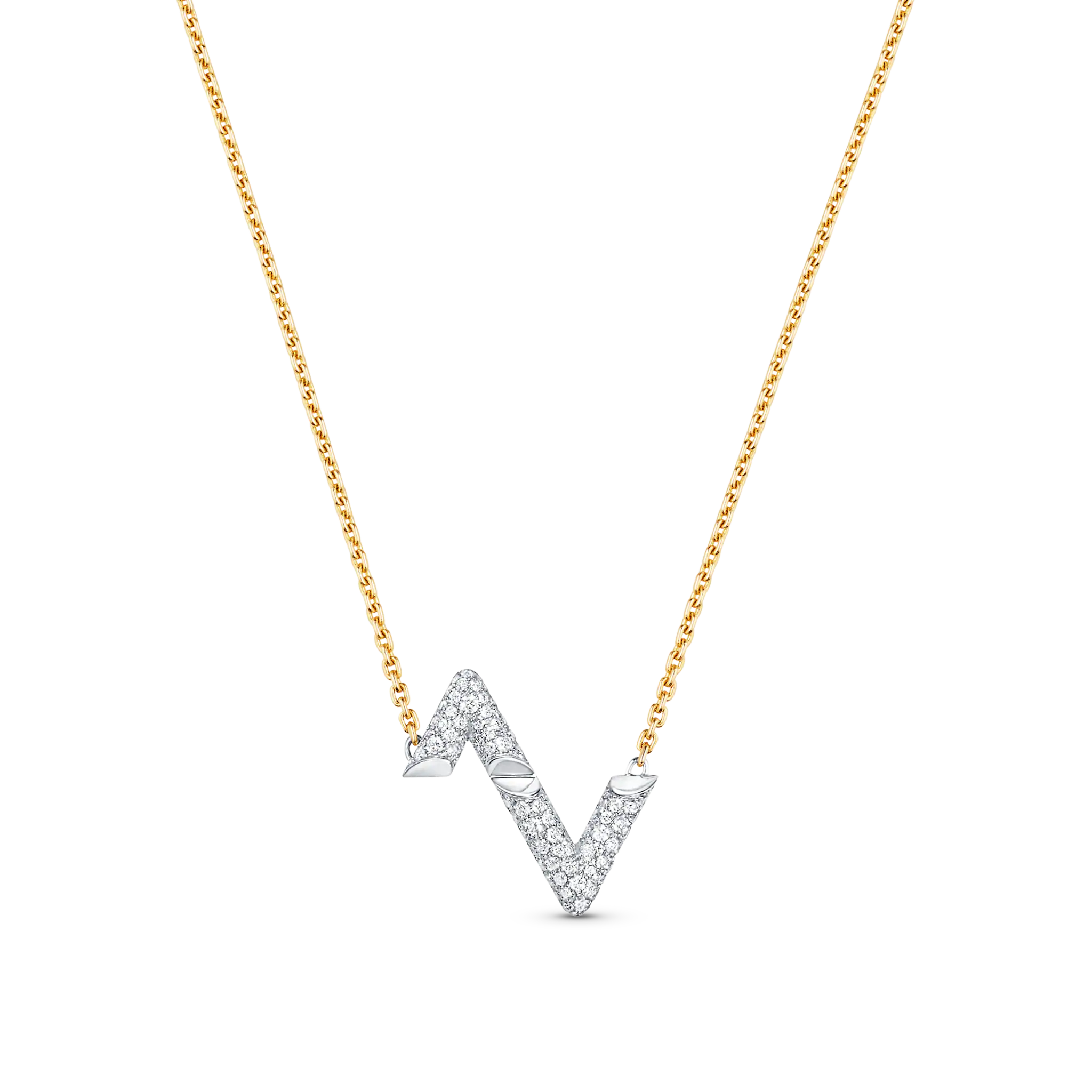 Louis Vuitton Volt Upside Down Pendant, Yellow Gold, White Gold And Diamonds
