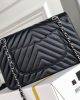 Chanel Classic Chevron Tweed Medium Flap Silver