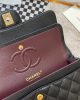 Chanel Classic Flap Handbag Grained Calfskin & Gold Metal