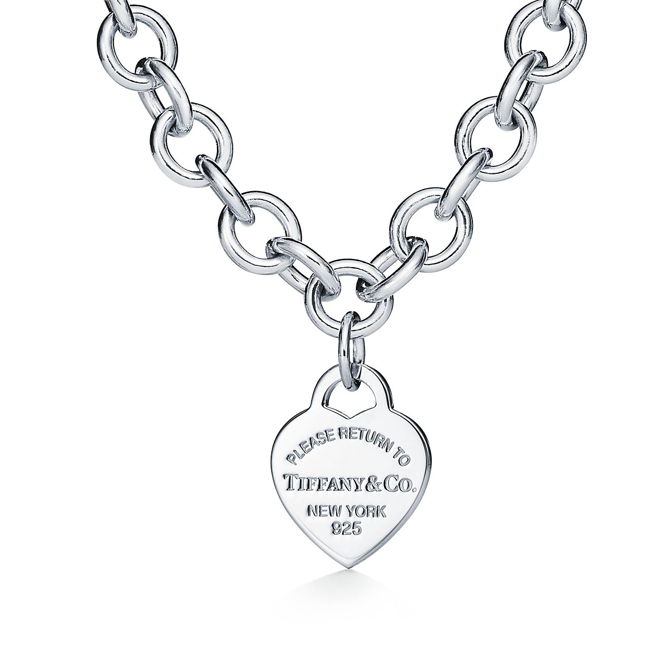Tiffany & Co. Return to  Heart Tag Chain Link Necklace in Silve