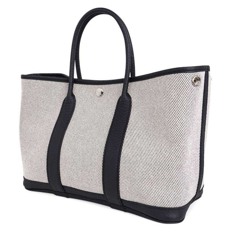 Bag Garden Party 30 Criss Cross Toile / Black Vache Country Leather