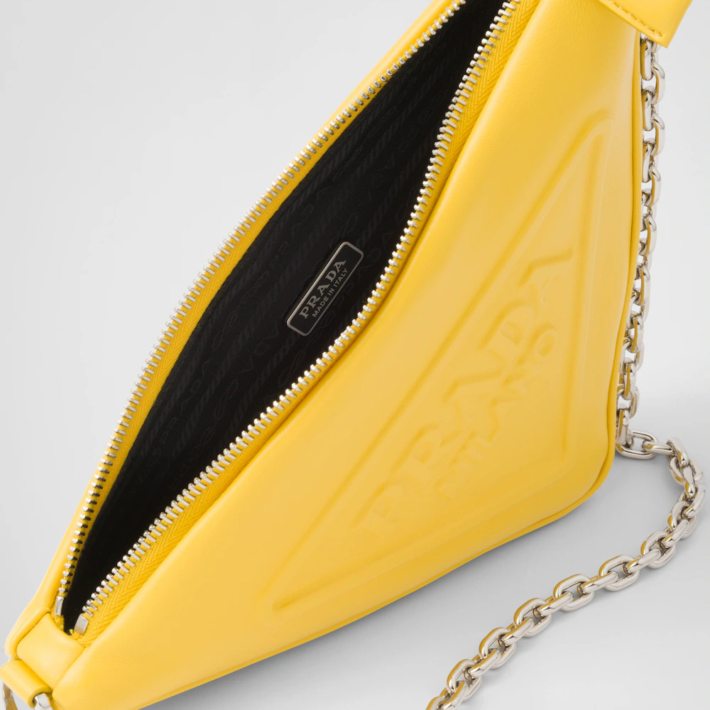 Triangle leather mini-bag