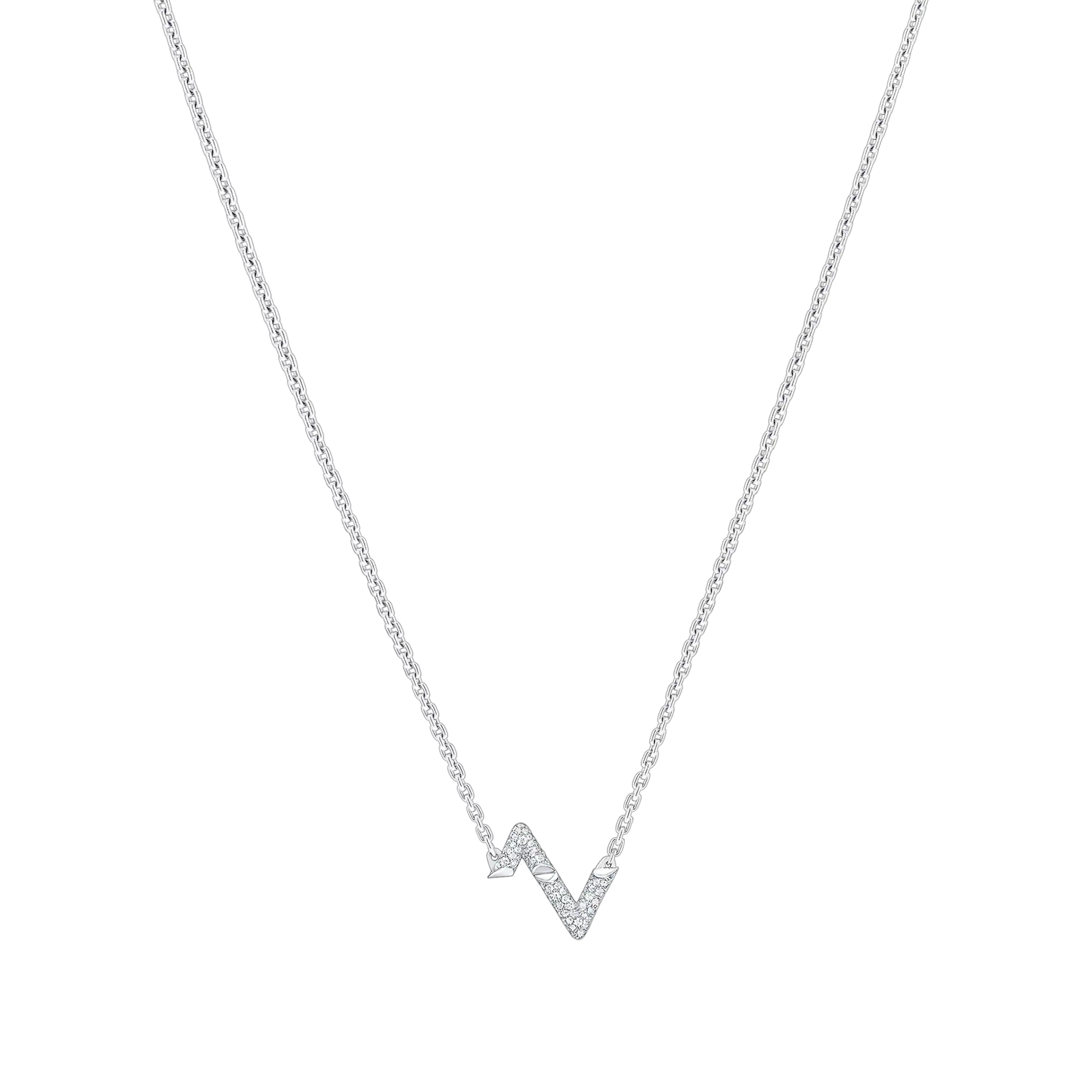 Louis Vuitton Volt Upside Down Pendant, White Gold And Diamonds