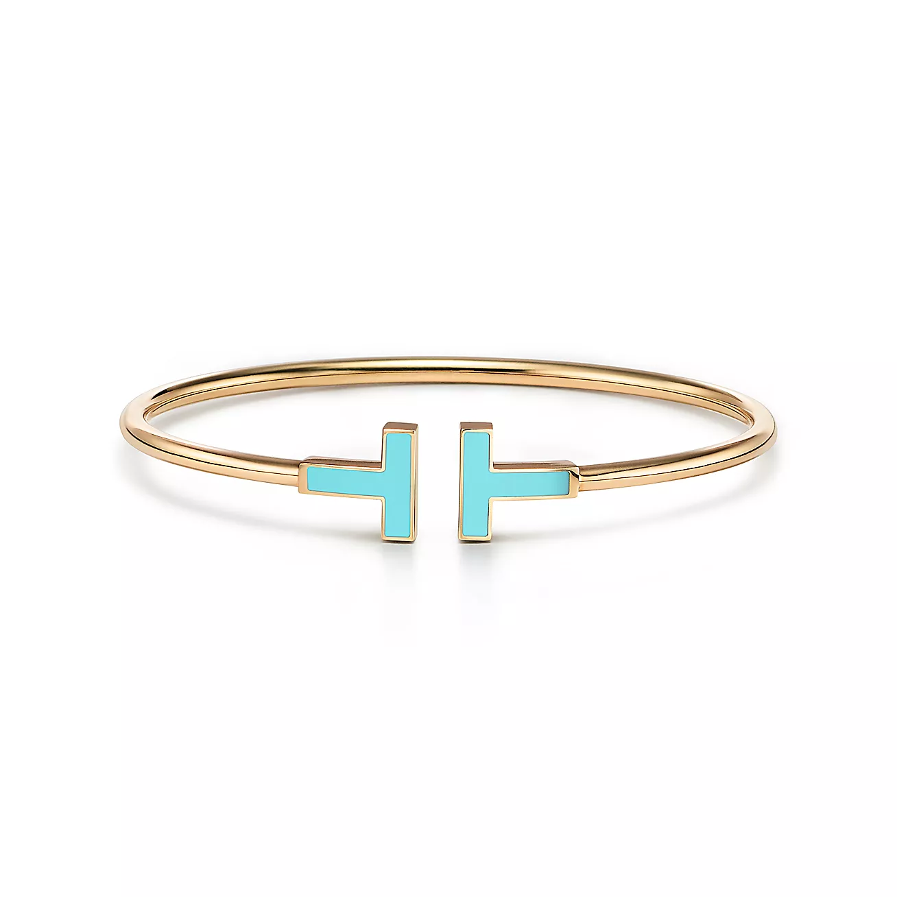 Tiffany & Co. T Turquoise Wire Bracelet in Stainless steel and gold plating Gold