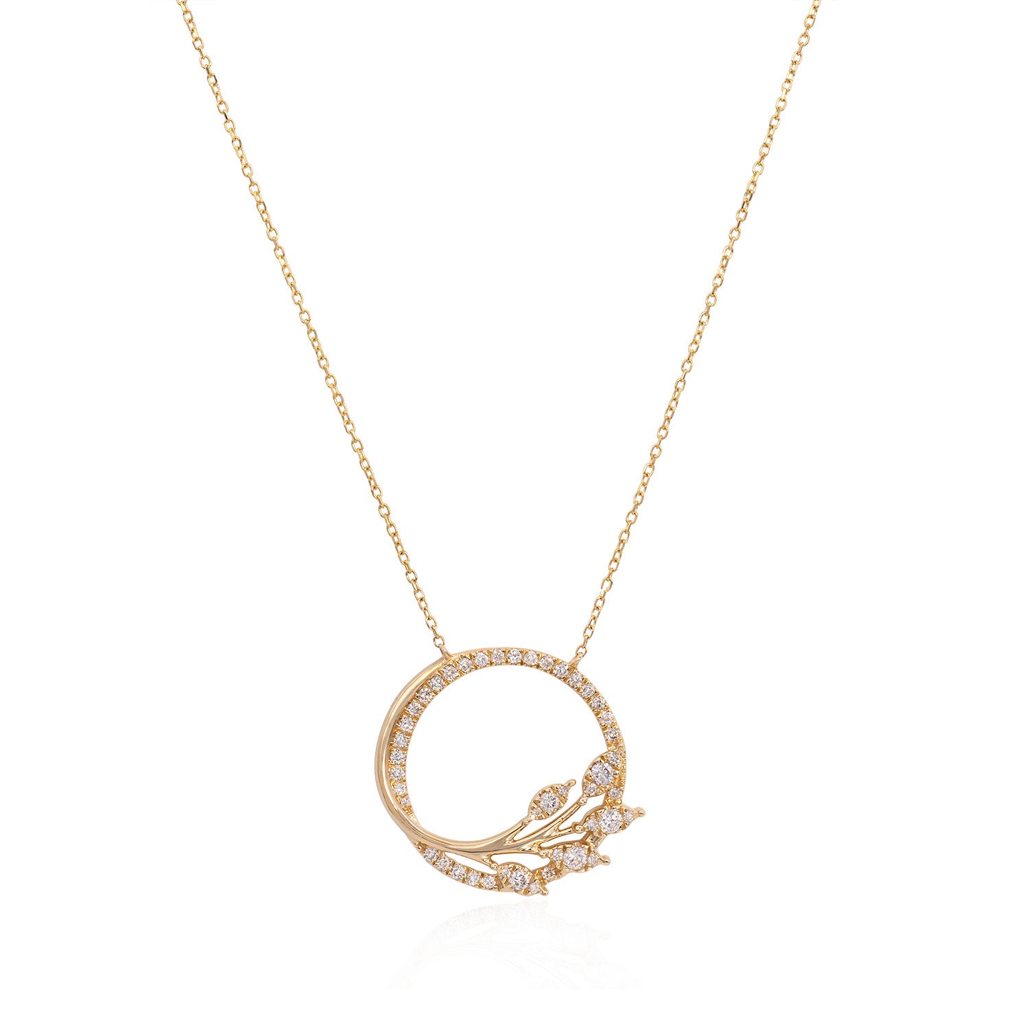 Tiffany & Co. Victoria Diamond Vine Circle Pendant in Stainless steel and gold plating Yellow Gold