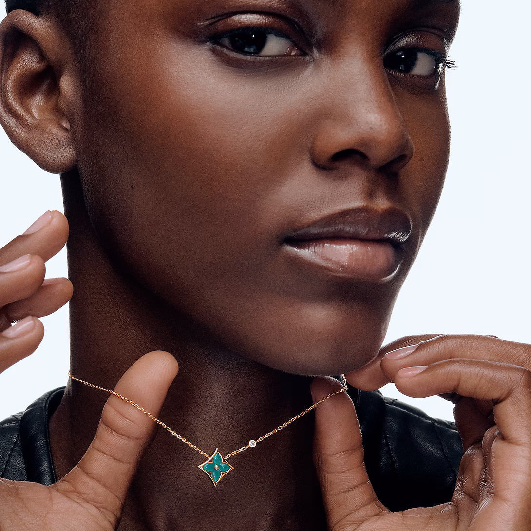 Louis Vuitton Color Blossom BB Star Pendant, Yellow Gold, Amazonite and Diamond Q03276