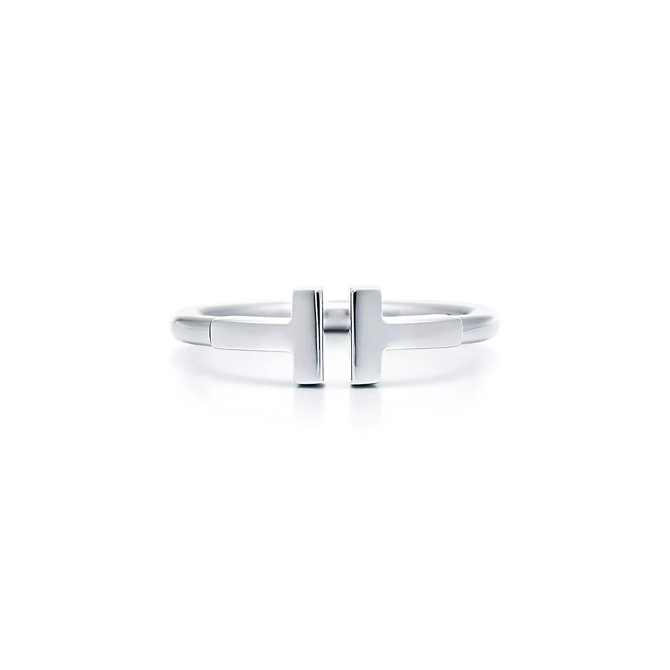 Tiffany & Co. T Wire Ring in Stainless steel and gold plating White Gold