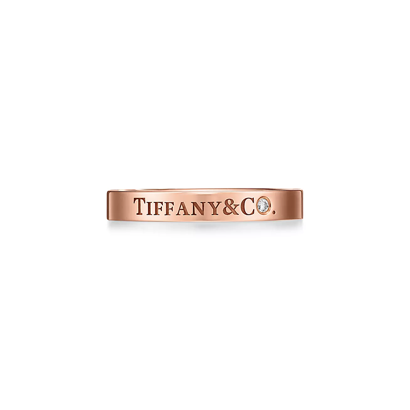 Tiffany & Co. Band Ring in Rose Gold with a Diamond